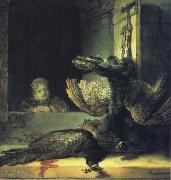 REMBRANDT Harmenszoon van Rijn Girl with Dead Peacocks oil on canvas